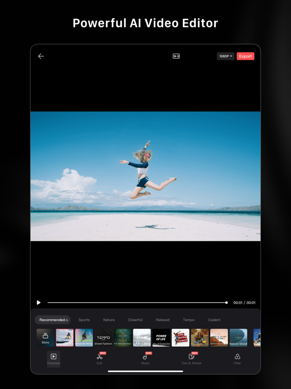 LightCut - AI Video Editor iPad screenshot 1 - Photo & Video app