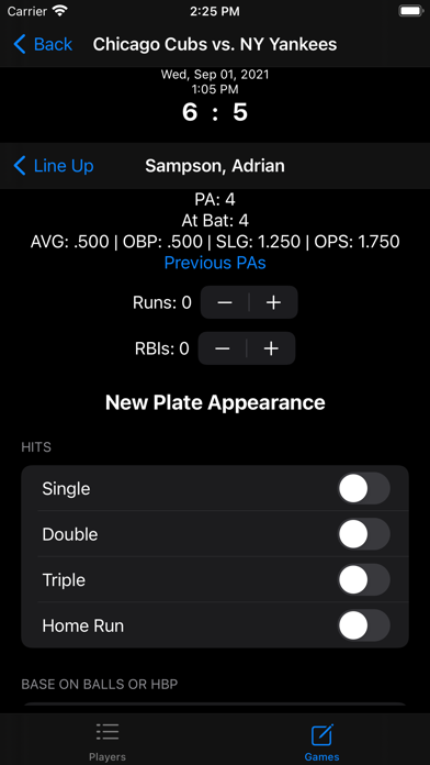Baseball Stats Pro 365 Screenshot