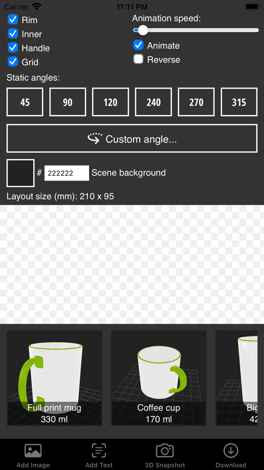 #3. 3D Mug Mockup Designer (iOS) 由: Evgeniy Kosilkov