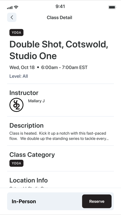 Y2 Yoga App Screenshot