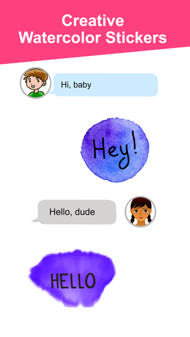 Screenshot #2 pour Watercolor - Text Stickers