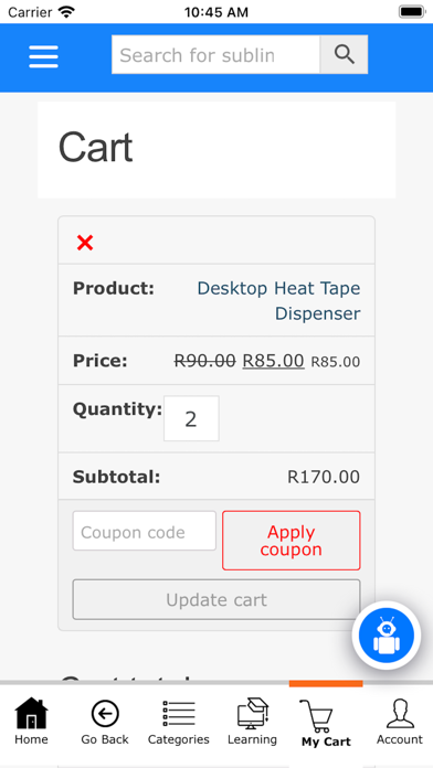 Sublimation Supplies Screenshot