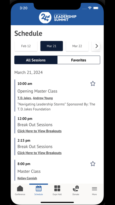 T.D. Jakes Conferences Screenshot