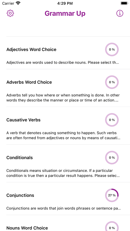 #1. Grammar Up : 1800 Questions (iOS) 由: Webrich Software Limited