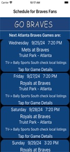 Schedule for Braves fans screenshot #4 for iPhone