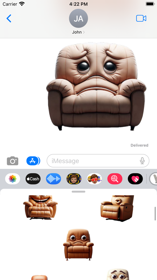 #5. Lazy Boy Stickers (iOS) By: Paul Scott