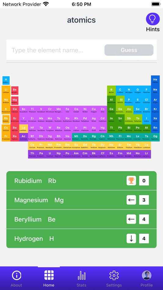 #2. Periodic Table Game | Atomics (iOS) Podle: Articuno Coding