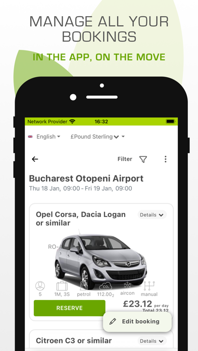 Green Motion Car Rental Screenshot