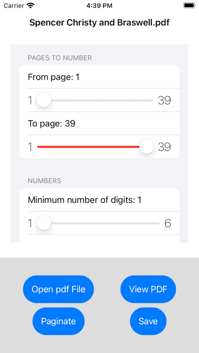 pdf Paginate Pro Screenshot