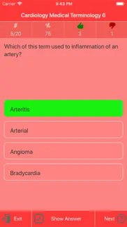 cardiology medical terms quiz iphone screenshot 3