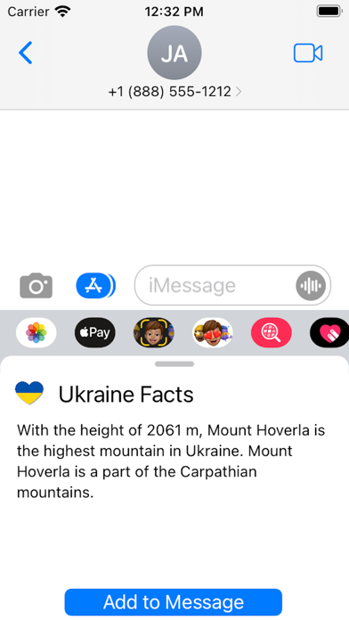 Ukraine Facts for iMessage Screenshot