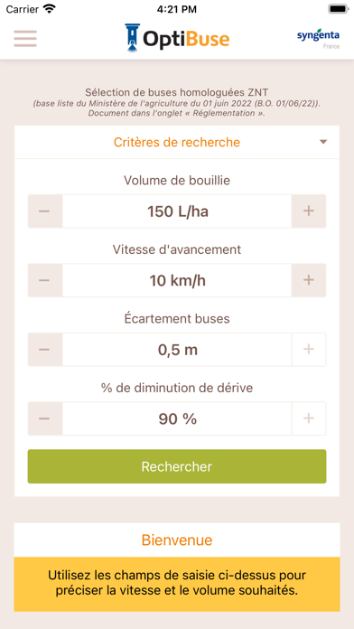 Syngenta Optibuse Screenshot