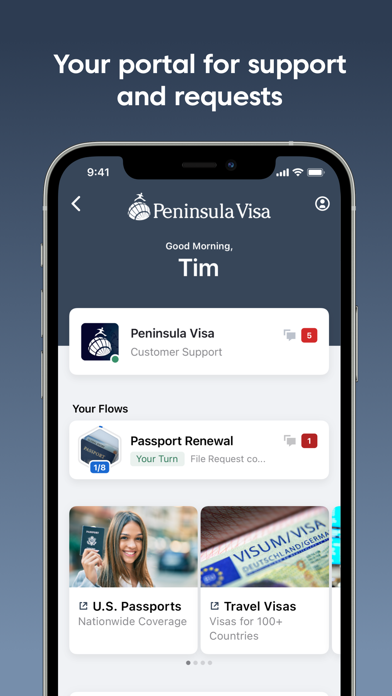 Peninsula Visa, Inc. Screenshot