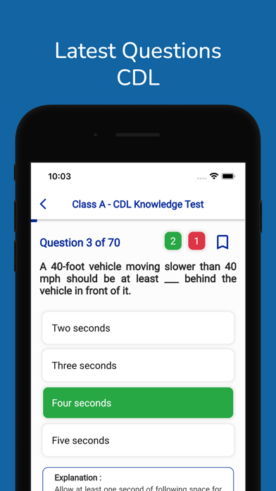 Texas CDL Permit Practice Screenshot