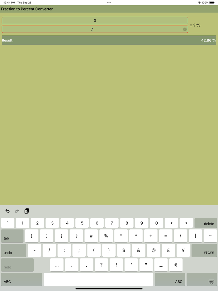 Fraction to Percent Converter