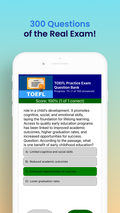 TOEFL Exam Prep Screenshot