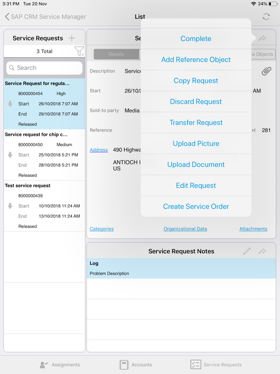 Screenshot #5 pour SAP CRM Service Manager