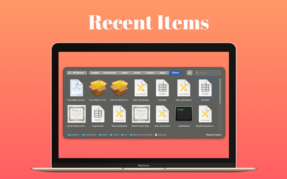 #1. Recent Items (macOS) di: Wise Tech Labs Private Limited