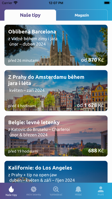zaletsi.cz – hlídač letenek Screenshot