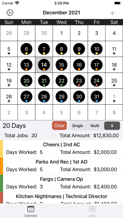 Freelance Calendar Screenshot
