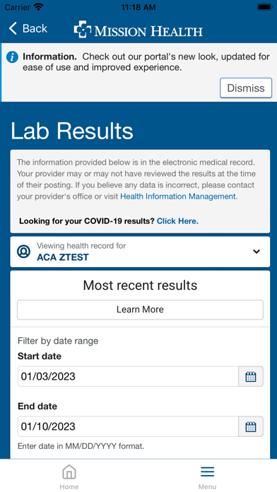 Mission Patient Connect Screenshot
