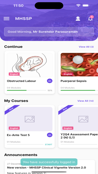 MHSSP Clinical Vignettes Screenshot