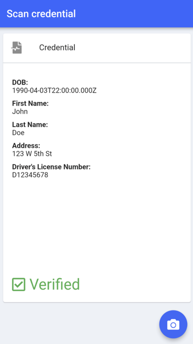 PocketCred Verifier Screenshot
