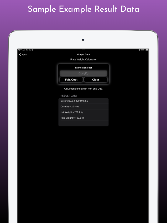 Fabrication Weight Calculator