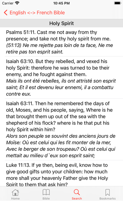 English - French Bible Screenshot