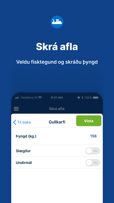 Afladagbók Screenshot