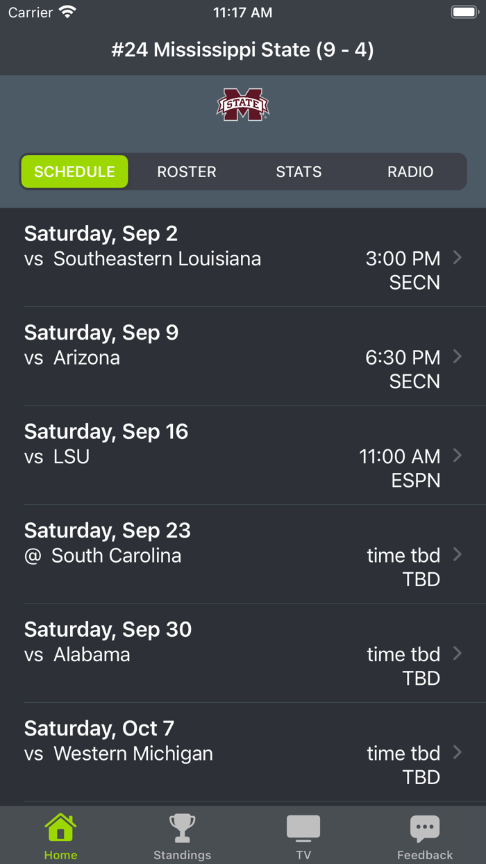 Mississippi State Football App