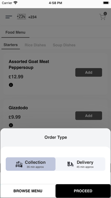 +234 Restaurant Screenshot