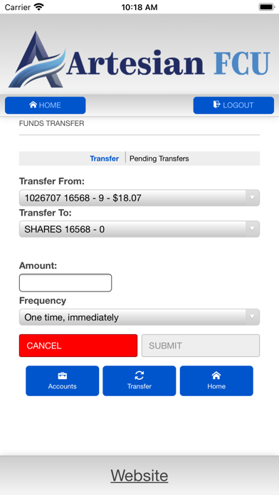Artesian City FCU Screenshot