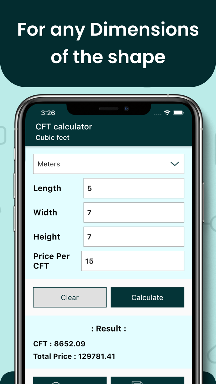 CFT calculator - cubic feet