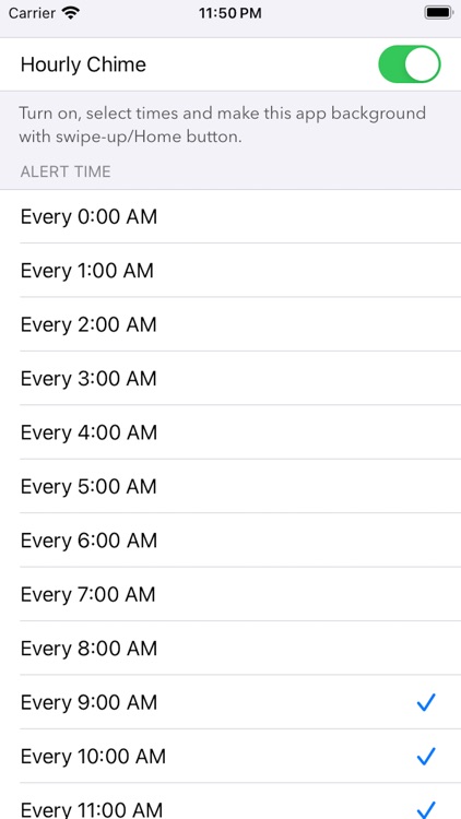 Hourly Chime in Background