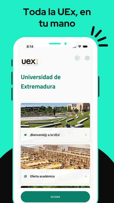 UEx App, Univ. de Extremadura Screenshot