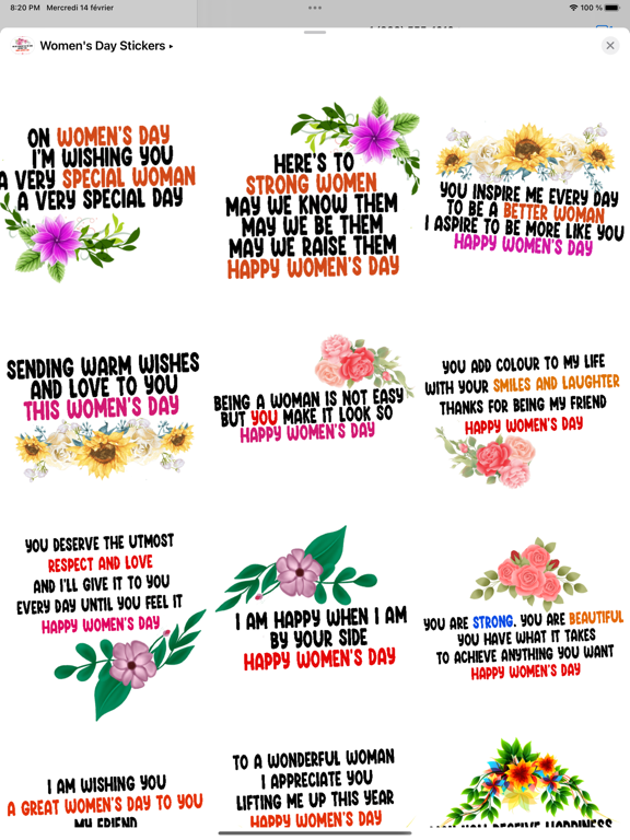 Screenshot #6 pour Women's Day Stickers ‣
