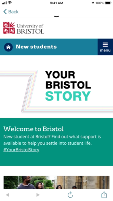 University of Bristol Check-In Screenshot