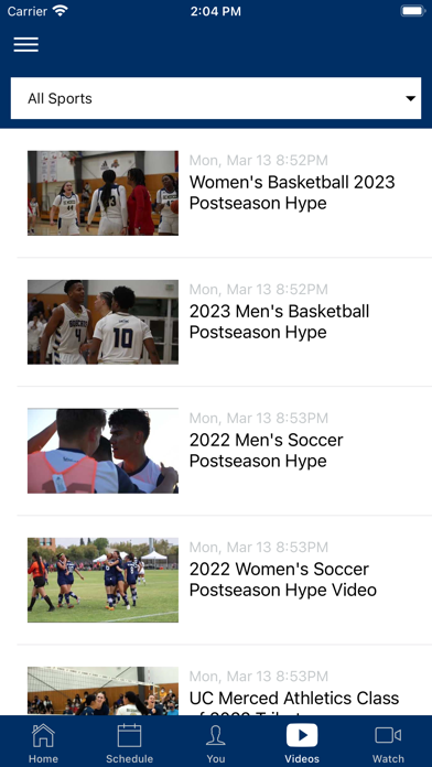 UC Merced Athletics Screenshot