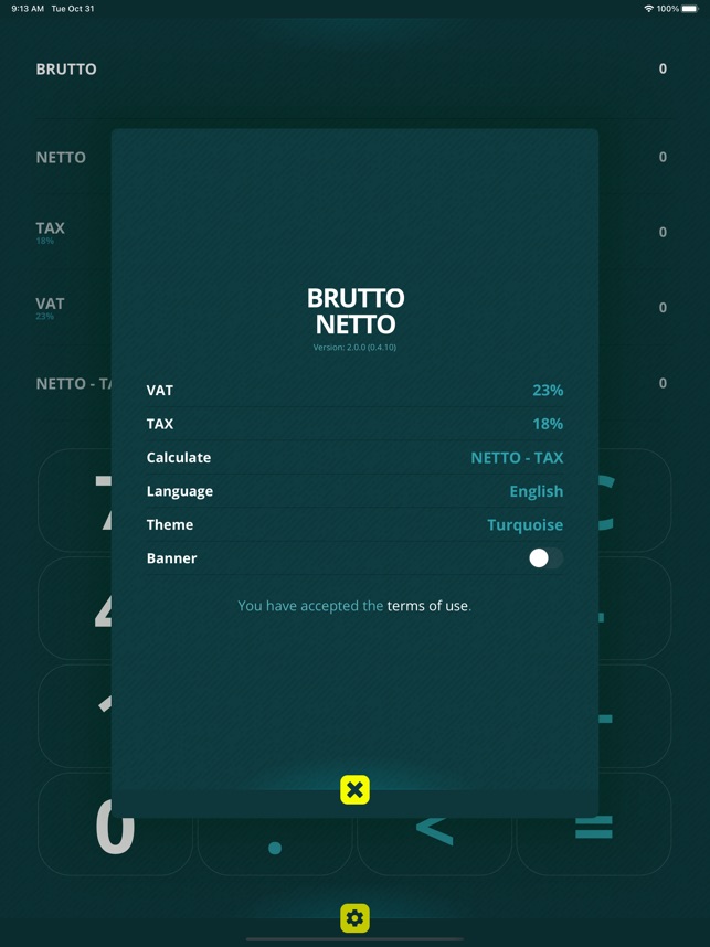 Brutto sales netto calc
