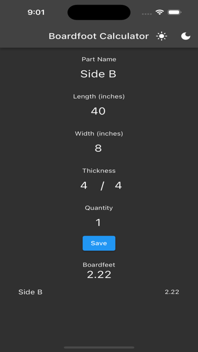 RWW Board Foot Calculator Screenshot 1 - AppWisp.com RWW Board Foot Calculator Screenshot 1 - AppWisp.com