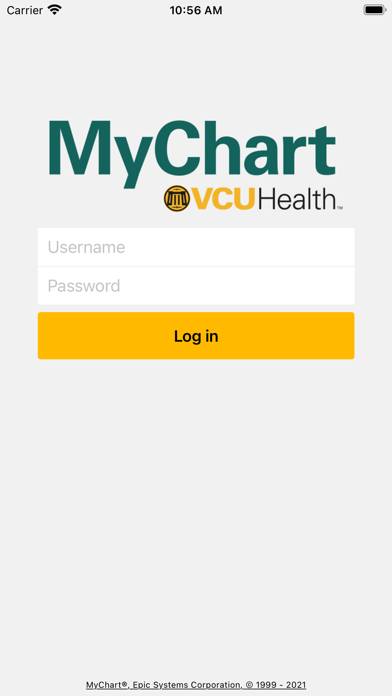 VCU Health MyChart Screenshot