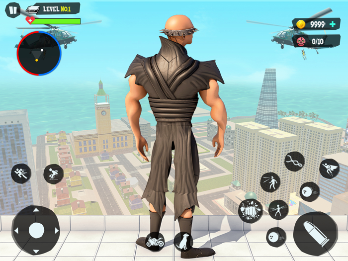 Flying Robot Rope Hero Game