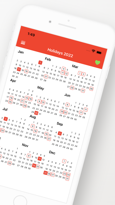 South Korea Public Holidays Screenshot