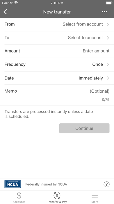 USI Federal Credit Union Screenshot