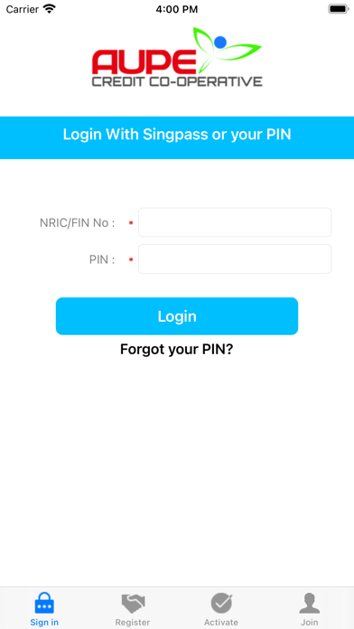 AUPE Credit Co-operative Screenshot