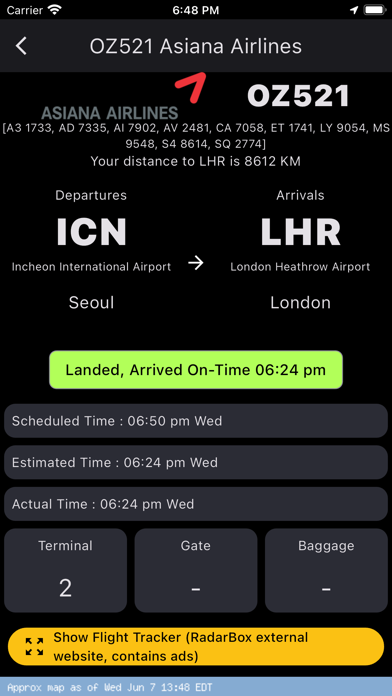 Dubai Airport: Flight Info Screenshot