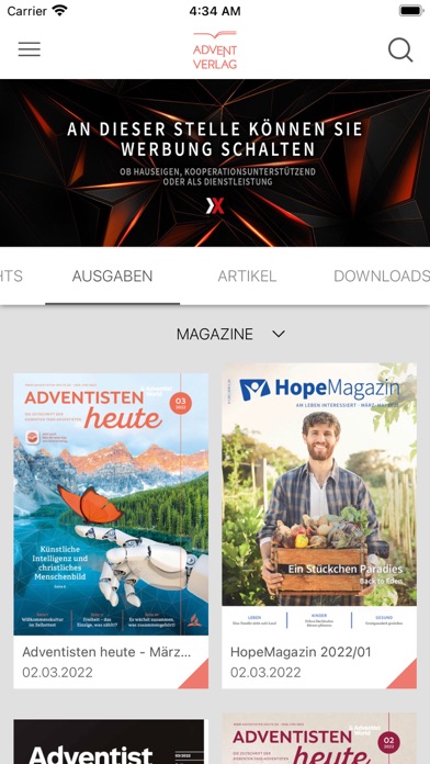 Advent Verlag Screenshot