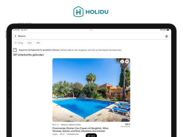 ‎Holidu: Ferienhäuser buchen Screenshot