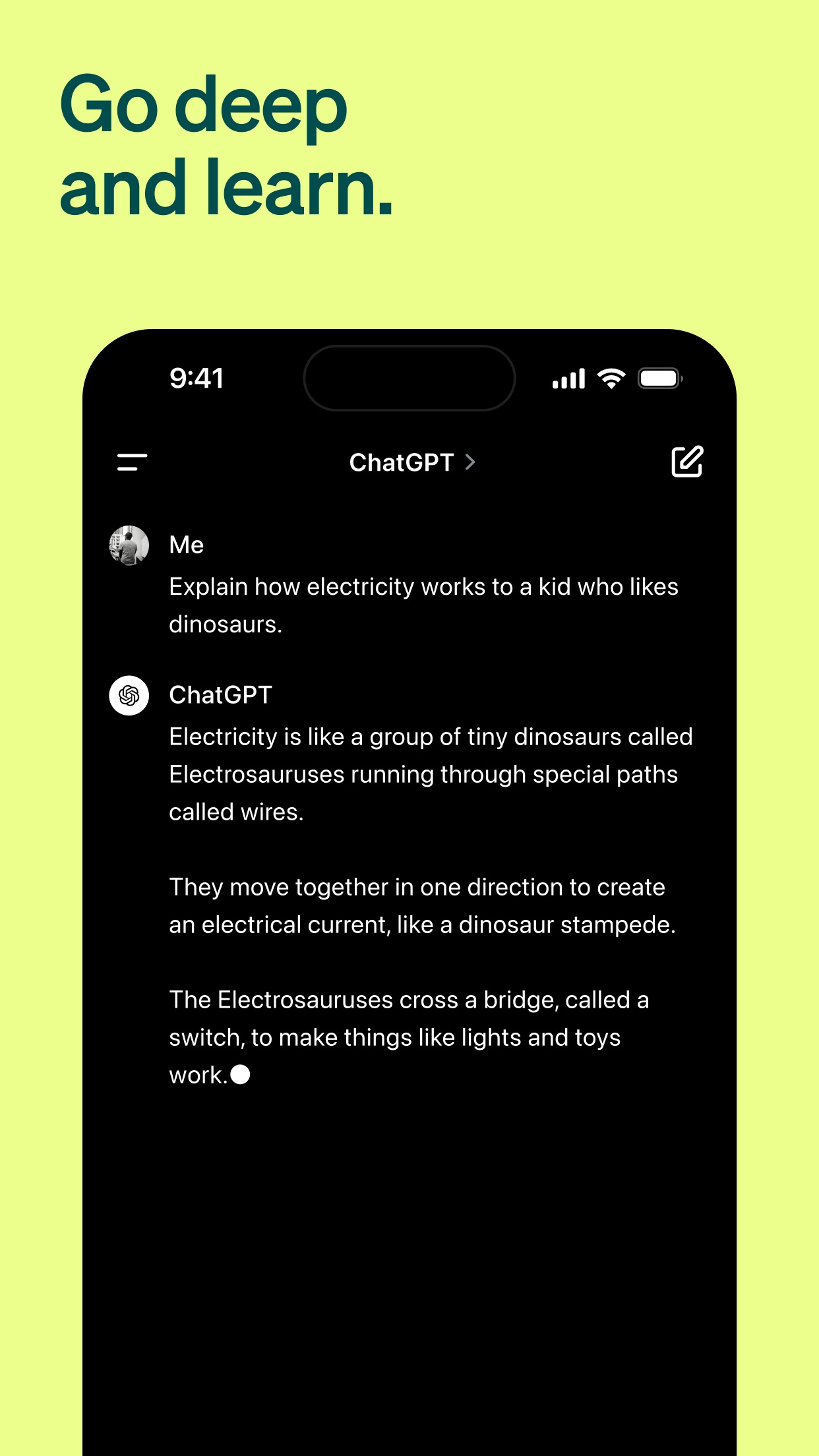 Screenshot do app ChatGPT